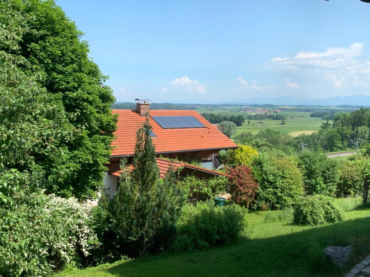 Alpenblick Nahe München mit Outdoor Whirlpool - 21 Min von München mit Zug Assling Exterior foto