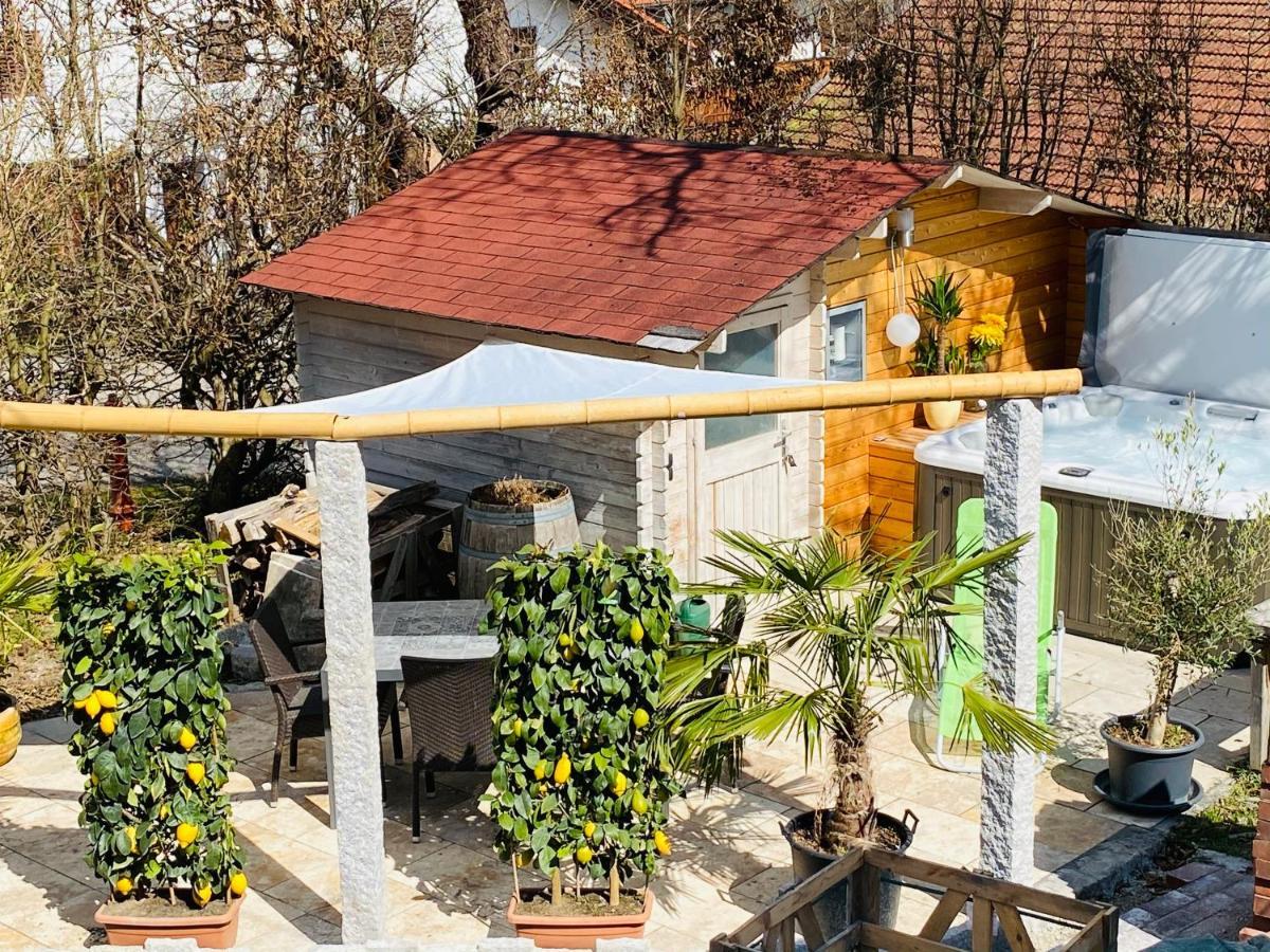 Alpenblick Nahe München mit Outdoor Whirlpool - 21 Min von München mit Zug Assling Exterior foto